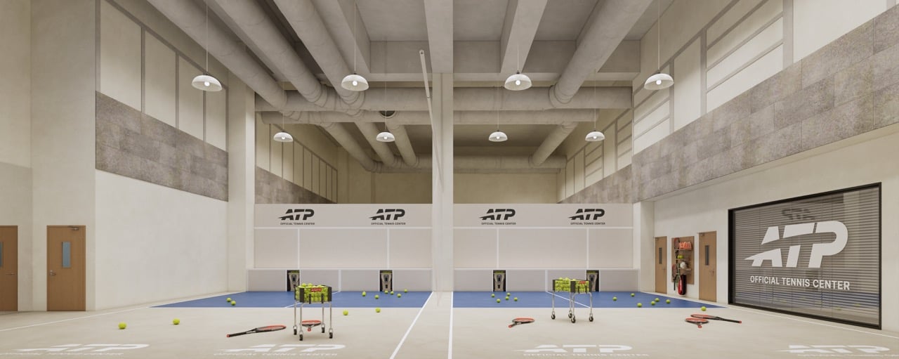 ATP Official Tennis Center - Indoor Tennis Feeding Machine Waterfall Olympic environment 1