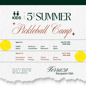 TRC Kids 5-Day Summer Pickleball Camp 兒童5天暑期匹克球訓練營