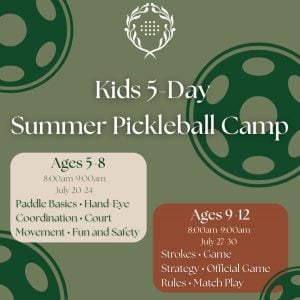 TRC Kids 5-Day Summer Pickleball Camp 兒童5天暑期匹克球訓練營